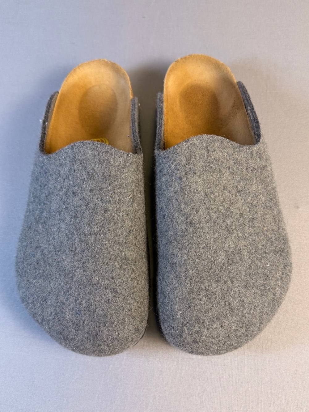 Birkenstock Amsterdam Vegan Felt Size 37 Like New In Light Gray